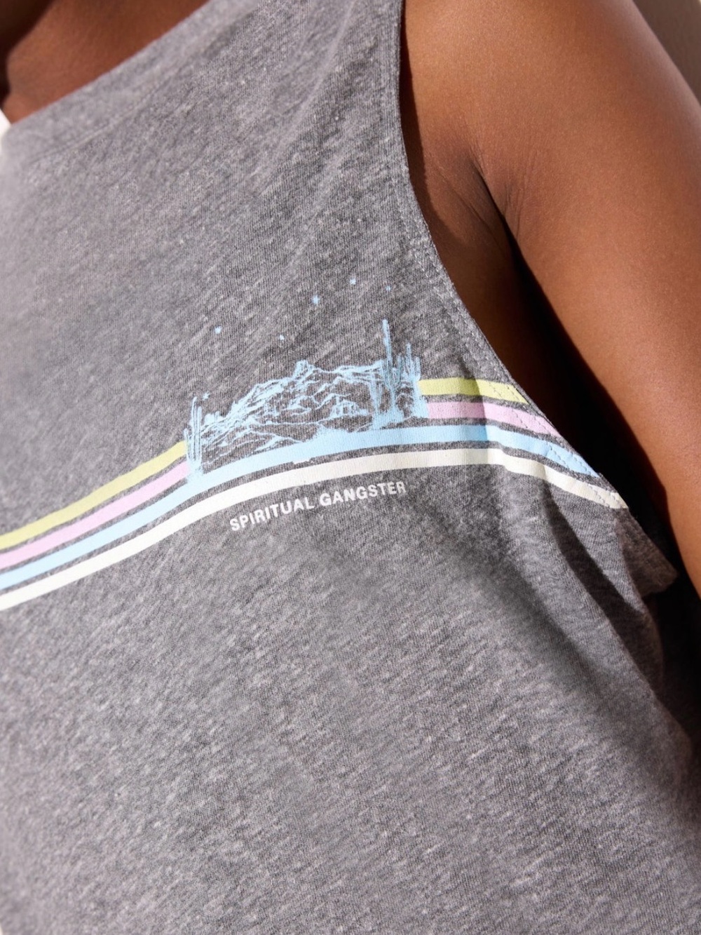 Spiritual Gangster Desert Stripe Crop Top XL